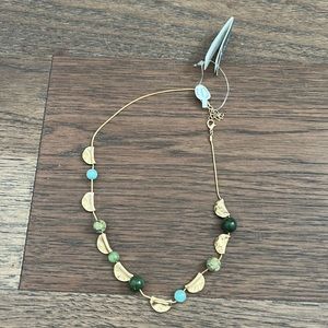 stone necklace in gold